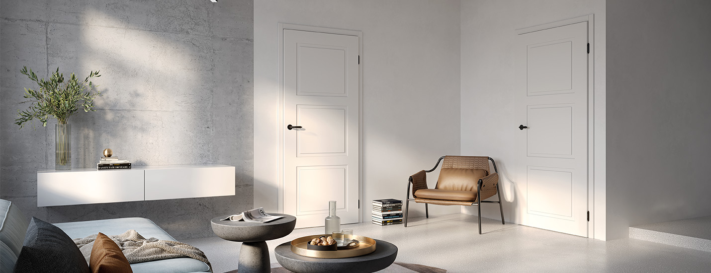 weisse Innentüren in einem Wohnzimmer